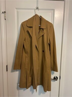CAbi Women's Camel Trench Coat with Removable Tie